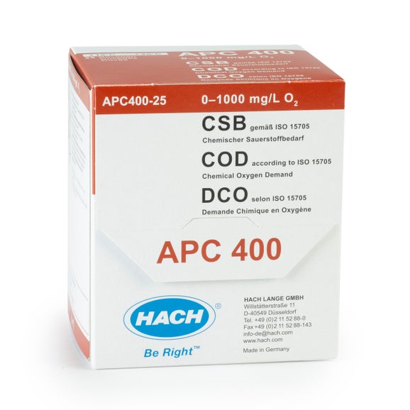 Τεστ COD σε φιαλίδια (ISO 15705), εύρος µέτρησης 0-1000 mg/L, για χρήση µε το Εργαστηριακό ροµπότ AP3900