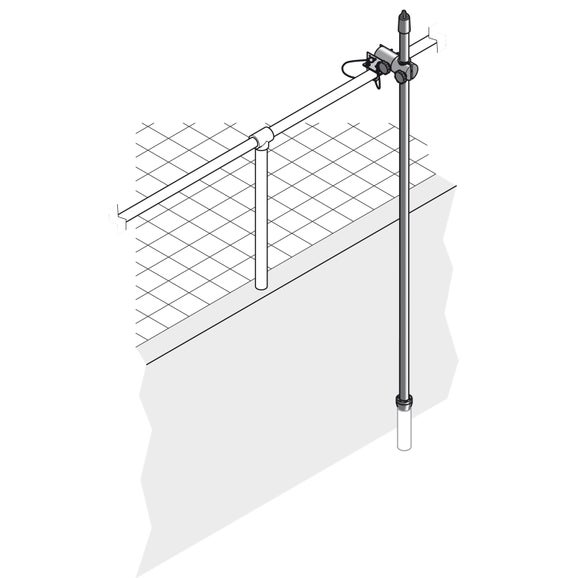 Pole mounting hardware Conductivity  Swivel, 1"NPT, PVC pole 2m