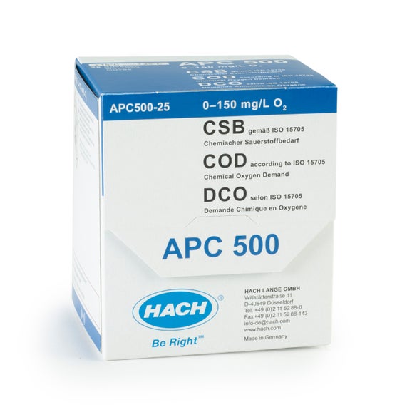 Τεστ COD σε φιαλίδια (ISO 15705), εύρος µέτρησης 0-150 mg/L, για χρήση µε το Εργαστηριακό ροµπότ AP3900