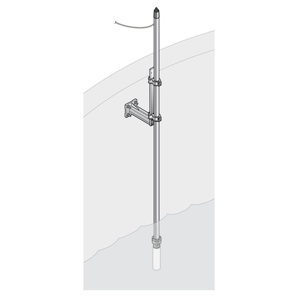 Pole mounting hardware Condi, 24cm bracket, SS pole 2m