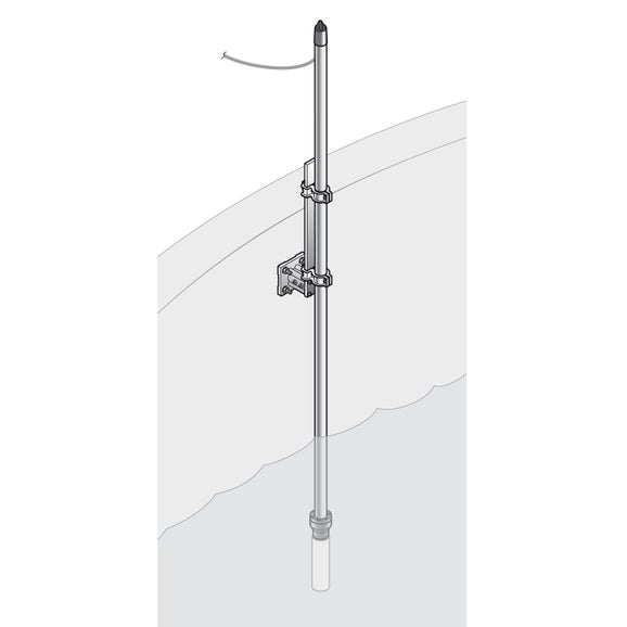 Pole mounting hardware Condi, 10cm bracket, PVC pole 2m